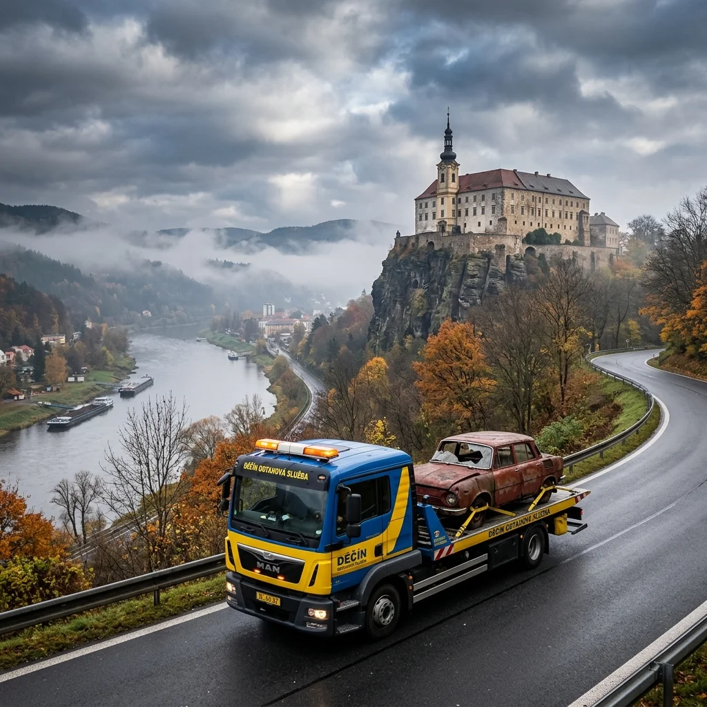Zámek Děčín nad Labem – likvidace autovraků u Českého Švýcarska
